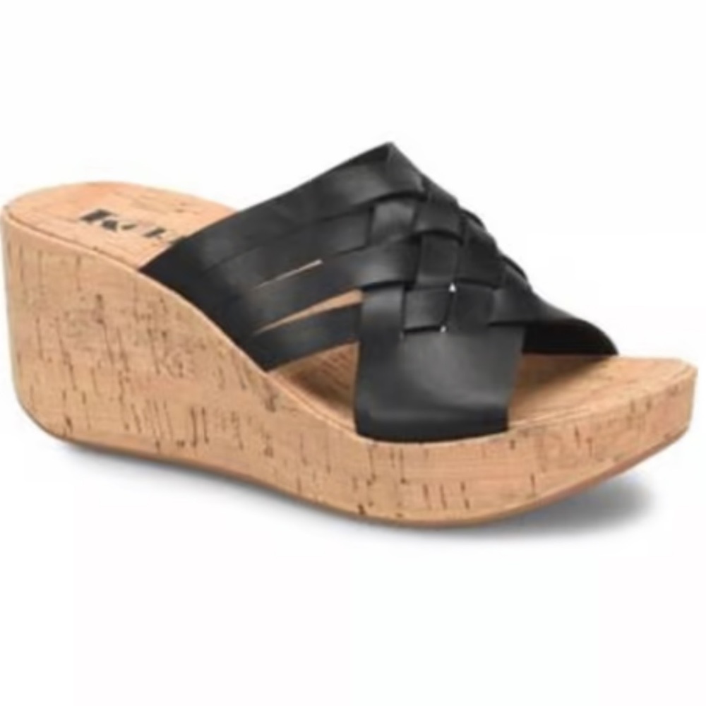Korks Noelle black wedge sandal‎ NEW size 9
